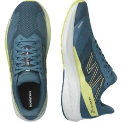 SALOMON AERO BLAZE BLUE ASHES/SUNNY LIME/DARK SAPPHIRE 23 -Chaussures De Trail 9 121547 aero blaze blue ashes sunny lime dark sapphire l47209100 06