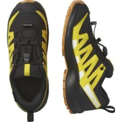 SALOMON XA PRO V8 CSWP J BLACK/EMPIRE YELLOW/WHITE 23 -Chaussures De Trail 9 121583 xa pro v8 cswp j black empire yellow white l47125600 06